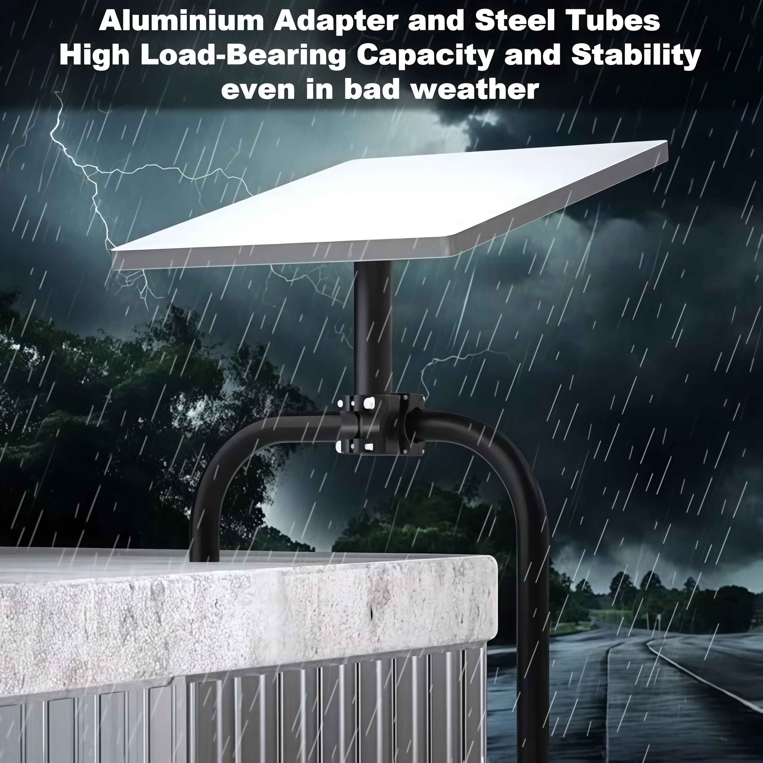 Stainless Steel Mount For Starlink Mini,Pipe Clamp Mounting Bracket For Rvs,Caravans Car Rooftops,Heavy Duty Weatherproof Satellite Pole Holder