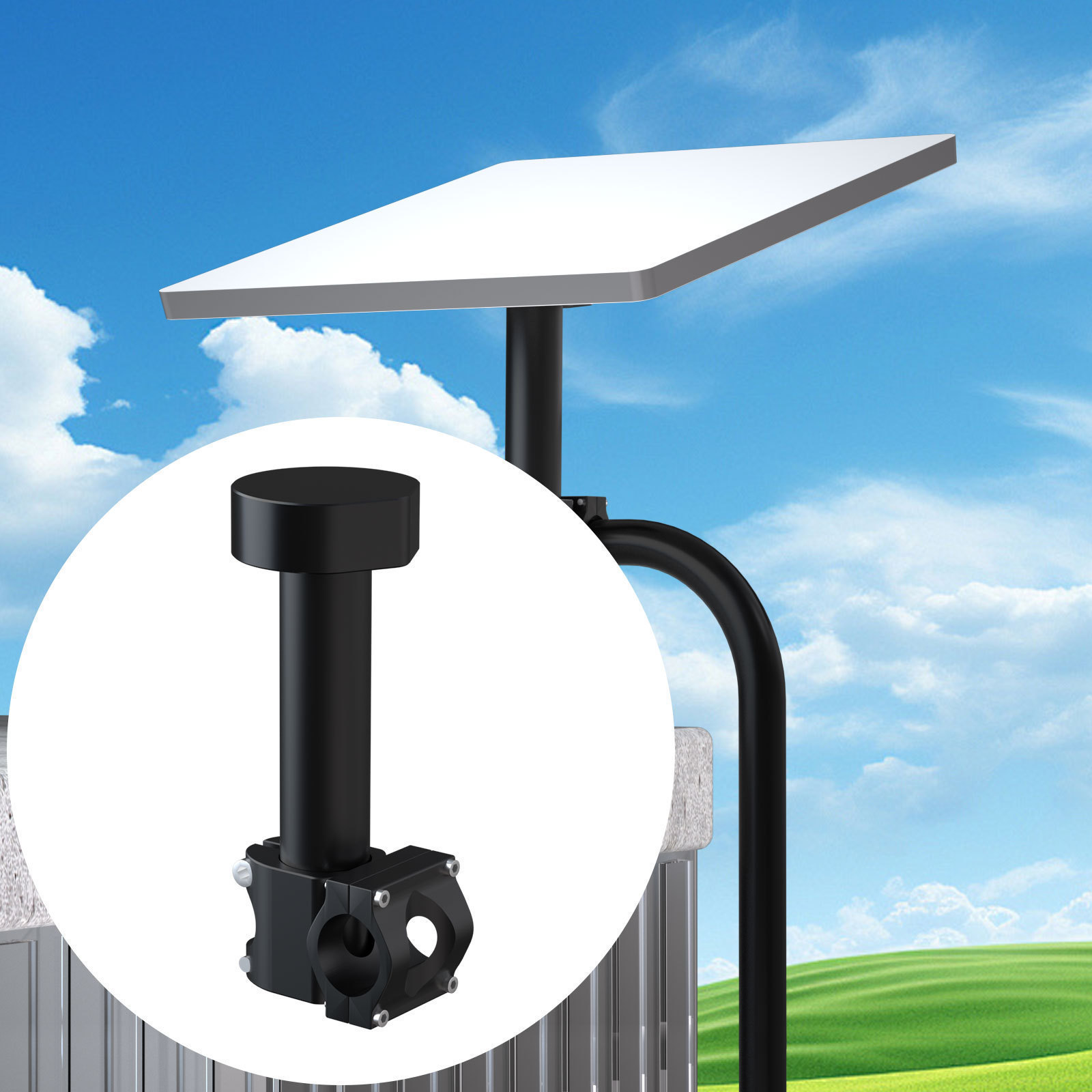 Stainless Steel Mount For Starlink Mini,Pipe Clamp Mounting Bracket For Rvs,Caravans Car Rooftops,Heavy Duty Weatherproof Satellite Pole Holder