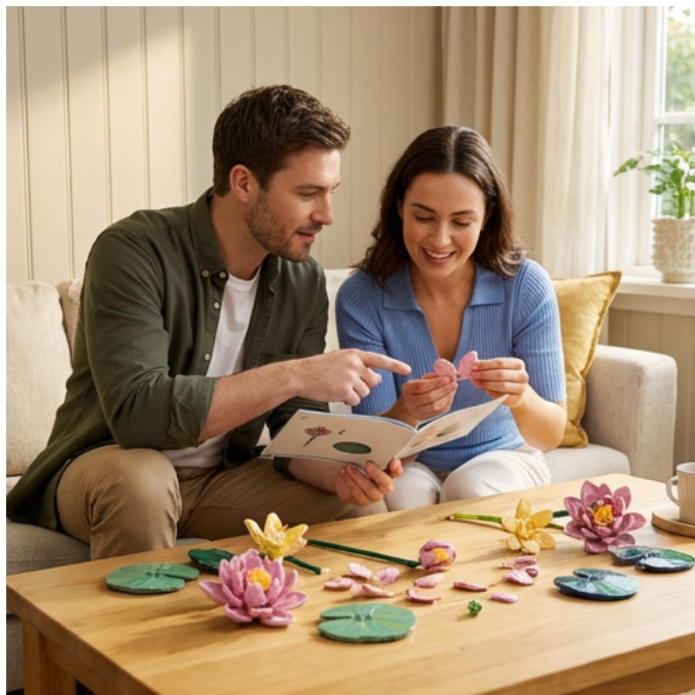 Flower Bouquet Building Blocks Set, Botanical Collection for Home Decor Accessories, DIY Unique Gift for Girls and Kids Aged 8+ (891 PCS)