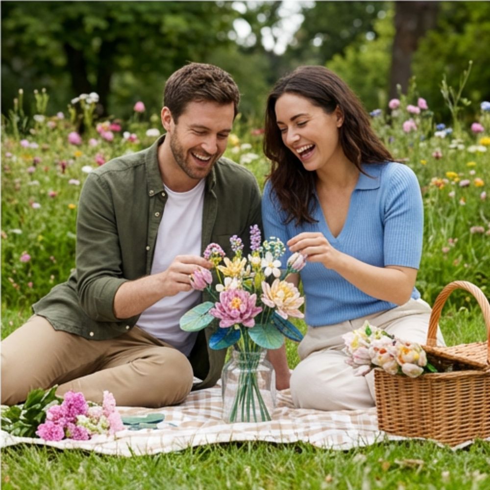 Flower Bouquet Building Blocks Set, Botanical Collection for Home Decor Accessories, DIY Unique Gift for Girls and Kids Aged 8+ (891 PCS)