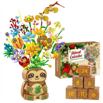 Advent Calendar Flower Bouquet Building Blocks,24 Days Christmas Countdown Calendars with 24 Kinds of Flowers,Unique Advent Calendar