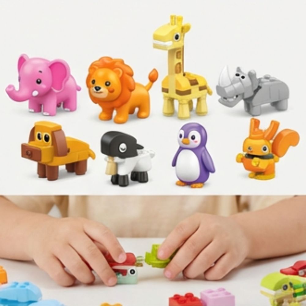 Advent Calendar, 12 Small Animals and 12 Sea Animals Clamping Blocks Set, 24 Animals Model Kit, Christmas Calendar Children, Animals Model Kit