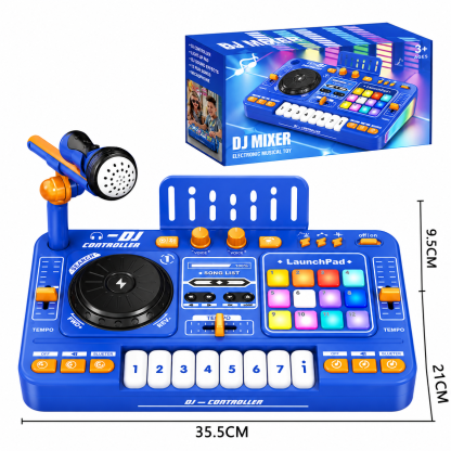 DJ Mixer Toys for Kids, Electronic Musical DJ Toys with Lights and Songs, Sound Effects with Microphone, Birthday Gifts for Boys Girls