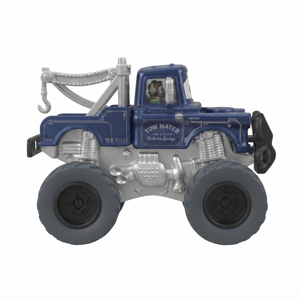 Cars Mater Diecast Monster Truck - Custom Blue Edition, 3.5-inch Large Wheel Toy, Kids Ages 3+