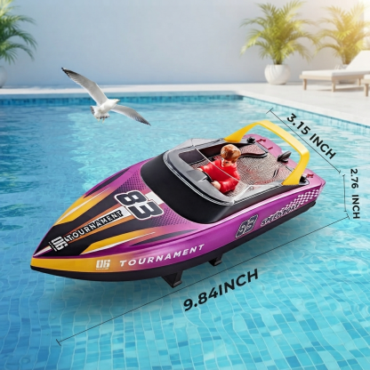 Fast RC Boat Set for Kids - 2-Pack 10-Inch Remote Control Speedboats, 15 KPH, Ages 3+