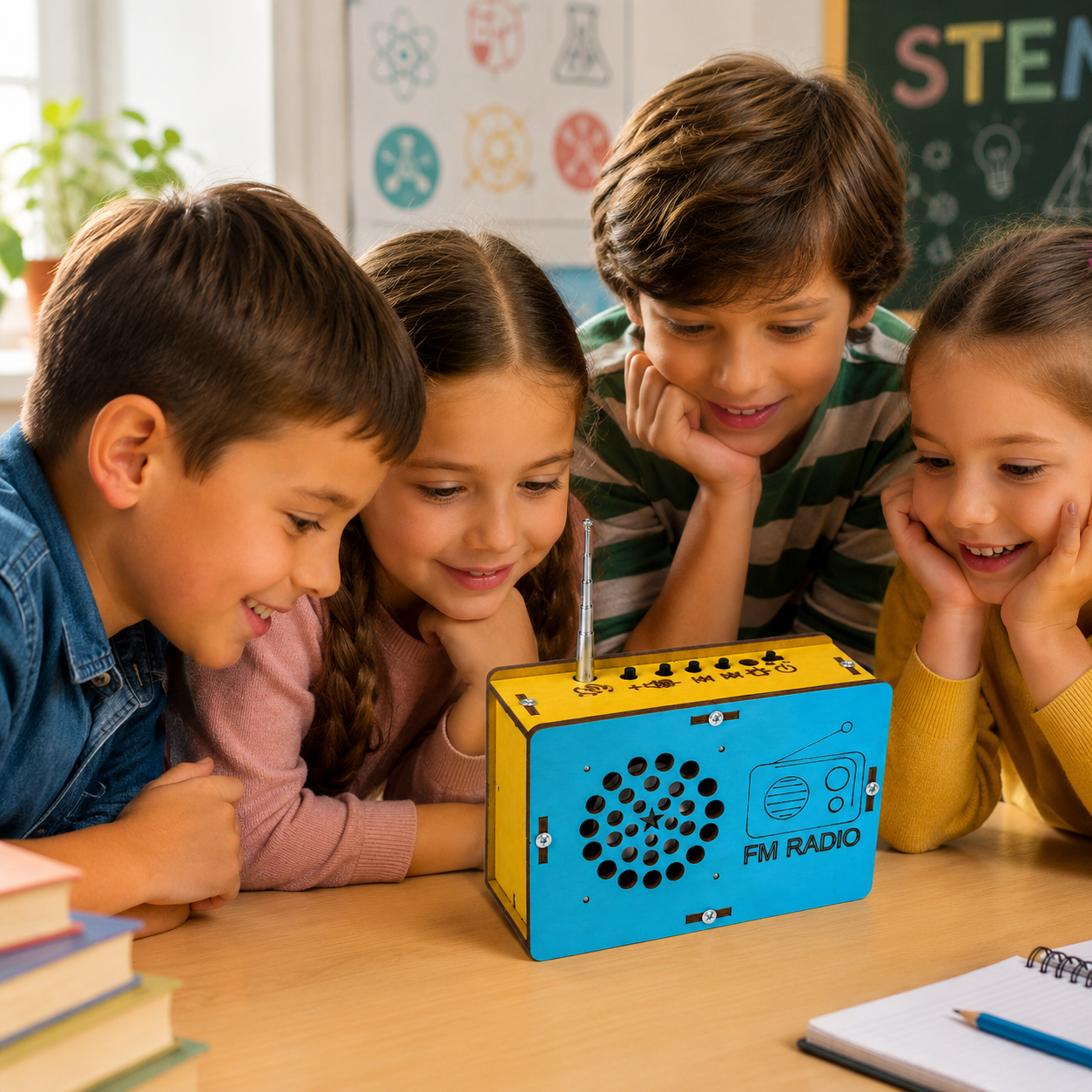 DIY FM Radio STEM Science Kit for Kids Ages 5-14, Electronics Engineering Building Toy with Functional Radio