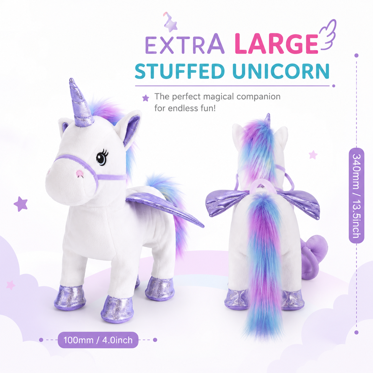 Interactive Unicorn Plush Toy with Walking, Singing & Music, Electronic Stuffed Pony for Kids