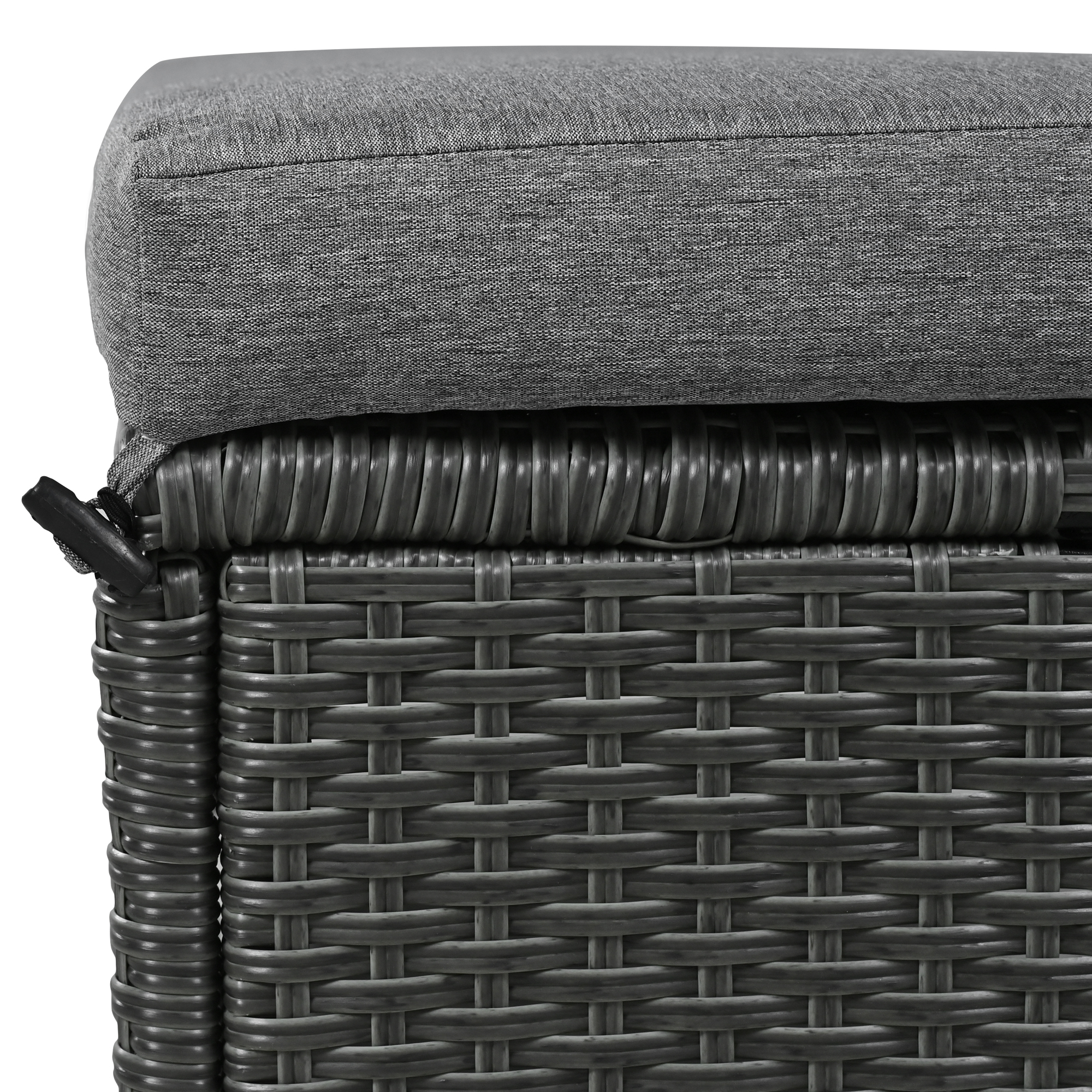 TOMAX 5-Piece Outdoor Patio Rattan Sofa Set, Sectional PE Wicker L-Shaped Garden Furniture Set with 2 Extendable Side Tables, Dining Table and Washable Covers for Backyard, Poolside, Indoor, Grey