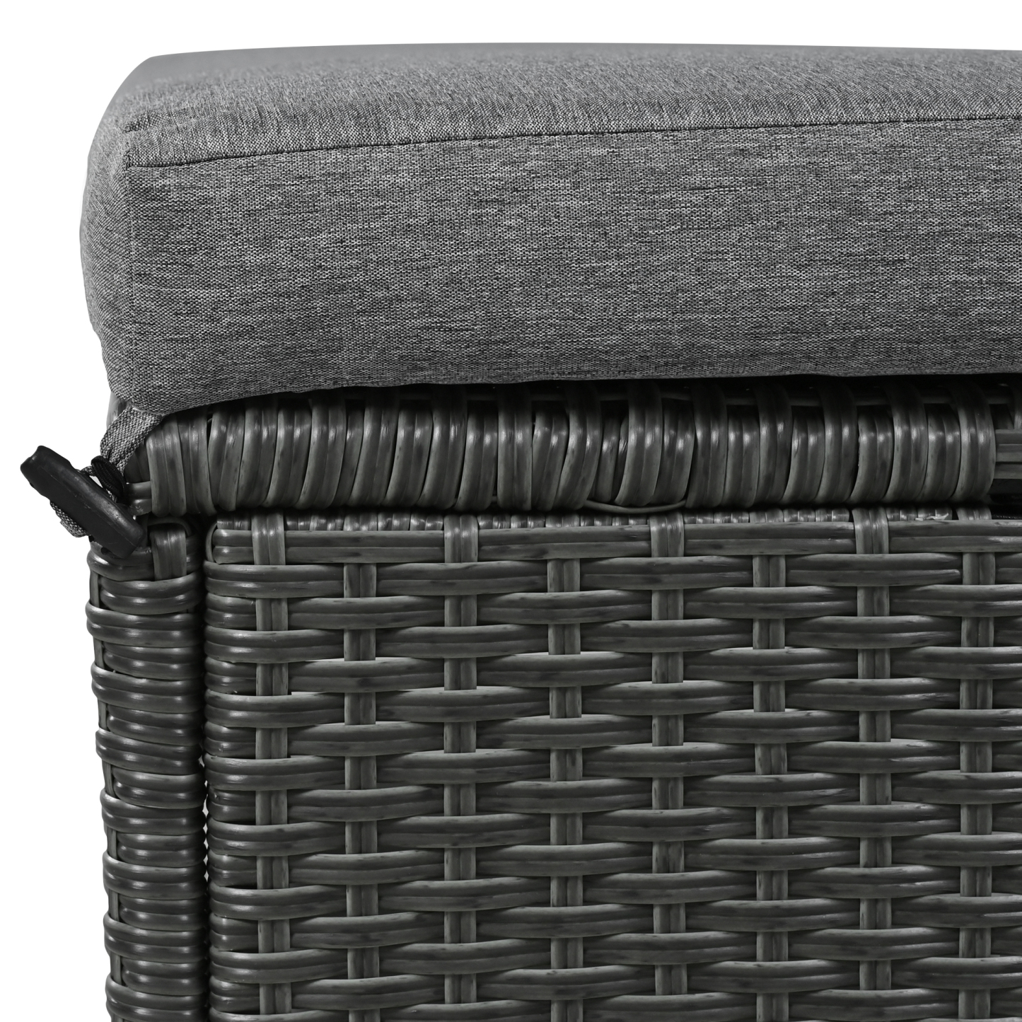 TOMAX 5-Piece Outdoor Patio Rattan Sofa Set, Sectional PE Wicker L-Shaped Garden Furniture Set with 2 Extendable Side Tables, Dining Table and Washable Covers for Backyard, Poolside, Indoor, Grey