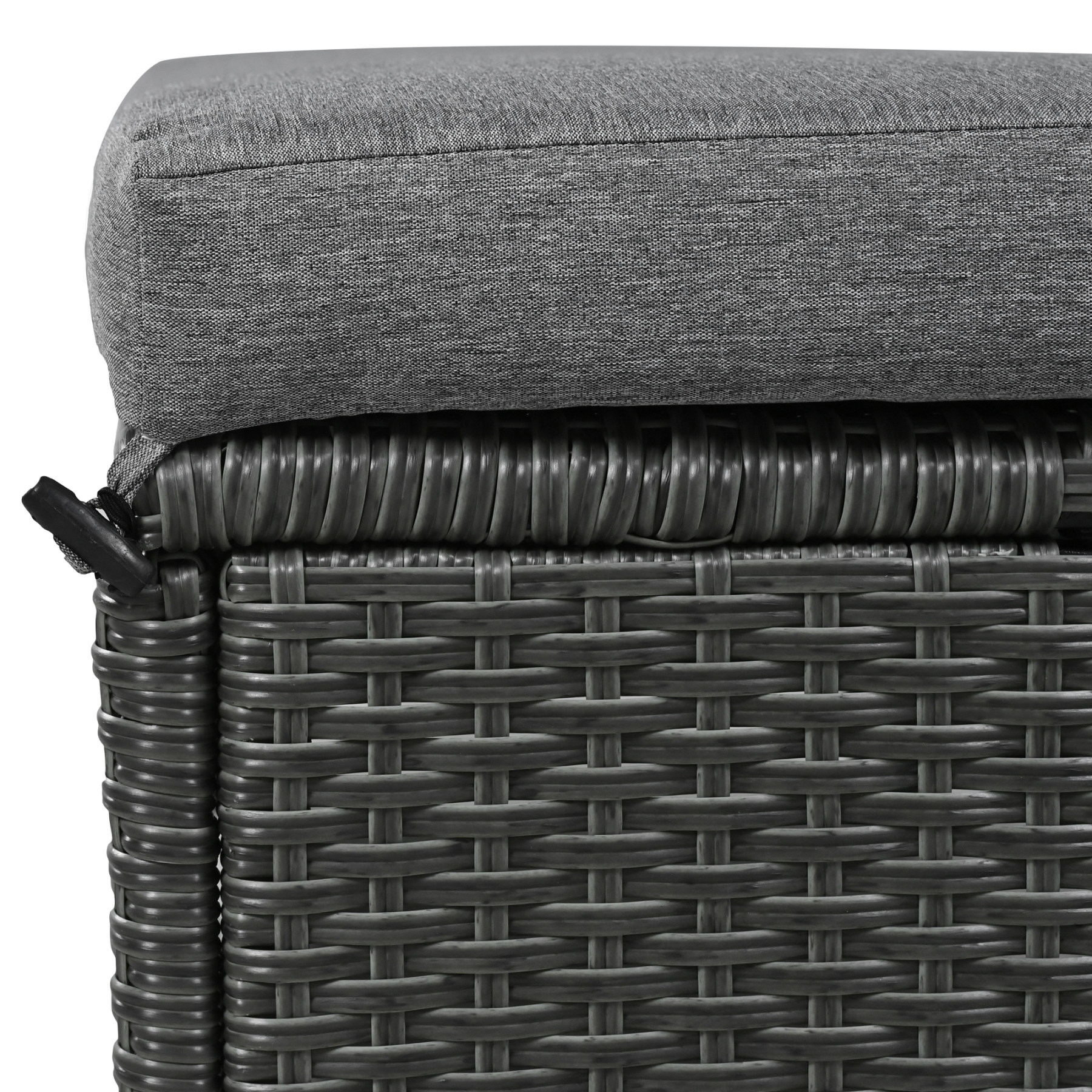 TOMAX 5-Piece Outdoor Patio Rattan Sofa Set, Sectional PE Wicker L-Shaped Garden Furniture Set with 2 Extendable Side Tables, Dining Table and Washable Covers for Backyard, Poolside, Indoor, Grey
