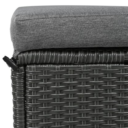 TOMAX 5-Piece Outdoor Patio Rattan Sofa Set, Sectional PE Wicker L-Shaped Garden Furniture Set with 2 Extendable Side Tables, Dining Table and Washable Covers for Backyard, Poolside, Indoor, Grey