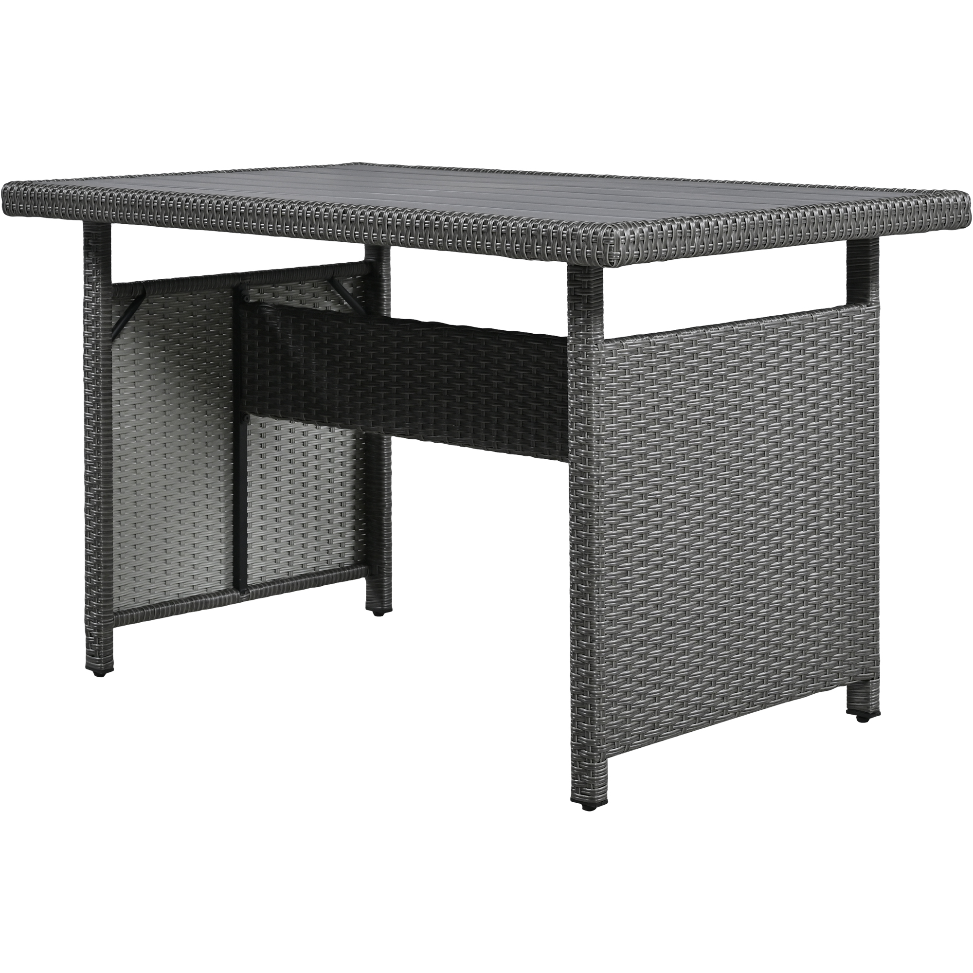 TOMAX 5-Piece Outdoor Patio Rattan Sofa Set, Sectional PE Wicker L-Shaped Garden Furniture Set with 2 Extendable Side Tables, Dining Table and Washable Covers for Backyard, Poolside, Indoor, Grey