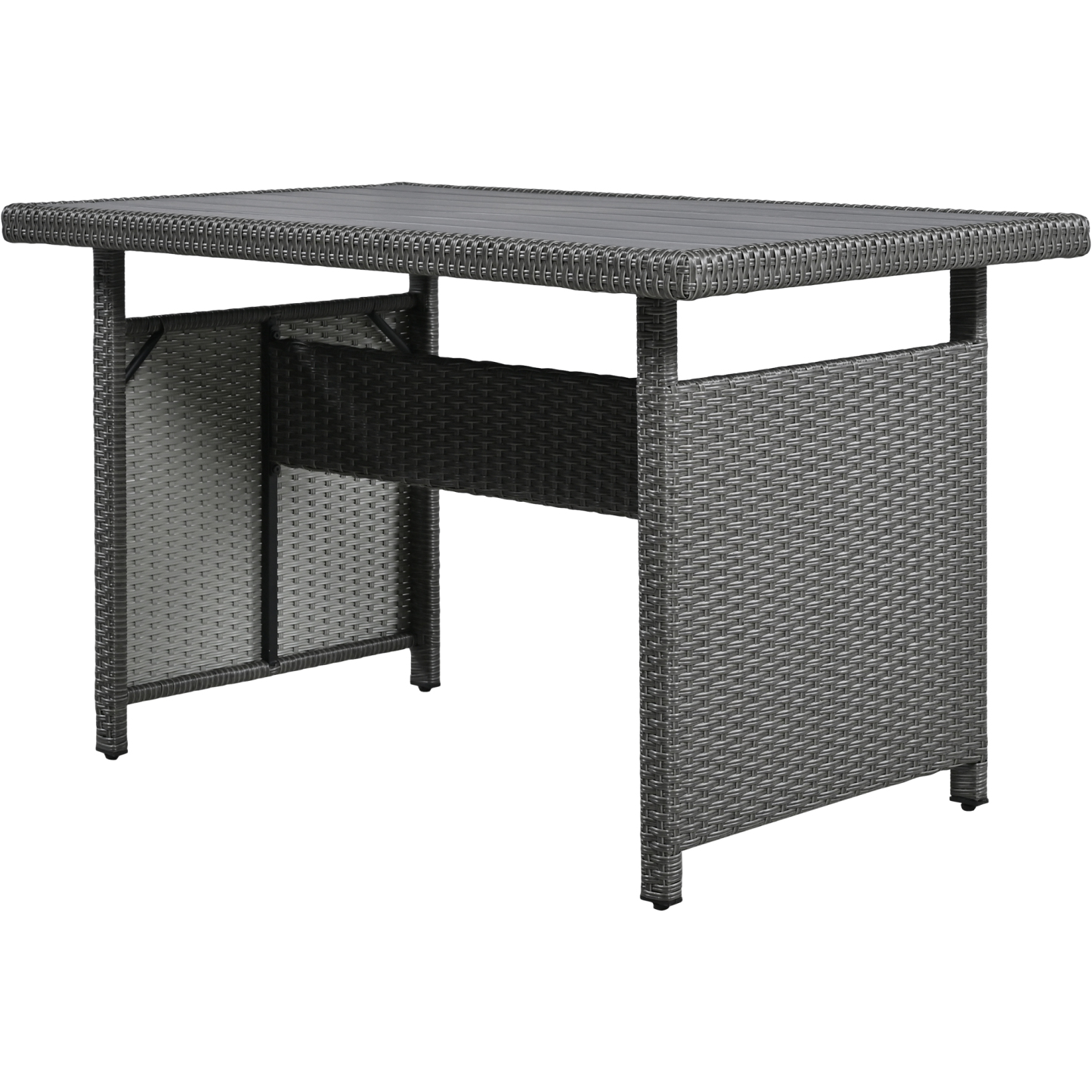TOMAX 5-Piece Outdoor Patio Rattan Sofa Set, Sectional PE Wicker L-Shaped Garden Furniture Set with 2 Extendable Side Tables, Dining Table and Washable Covers for Backyard, Poolside, Indoor, Grey