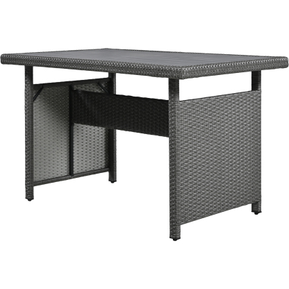 TOMAX 5-Piece Outdoor Patio Rattan Sofa Set, Sectional PE Wicker L-Shaped Garden Furniture Set with 2 Extendable Side Tables, Dining Table and Washable Covers for Backyard, Poolside, Indoor, Grey