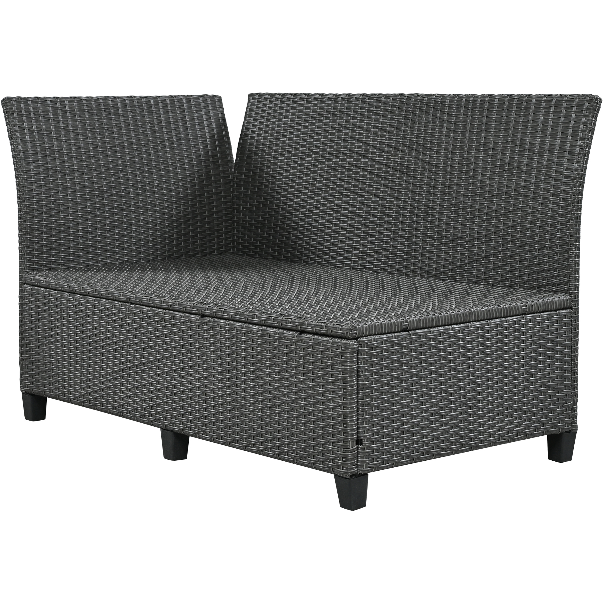 TOMAX 5-Piece Outdoor Patio Rattan Sofa Set, Sectional PE Wicker L-Shaped Garden Furniture Set with 2 Extendable Side Tables, Dining Table and Washable Covers for Backyard, Poolside, Indoor, Grey