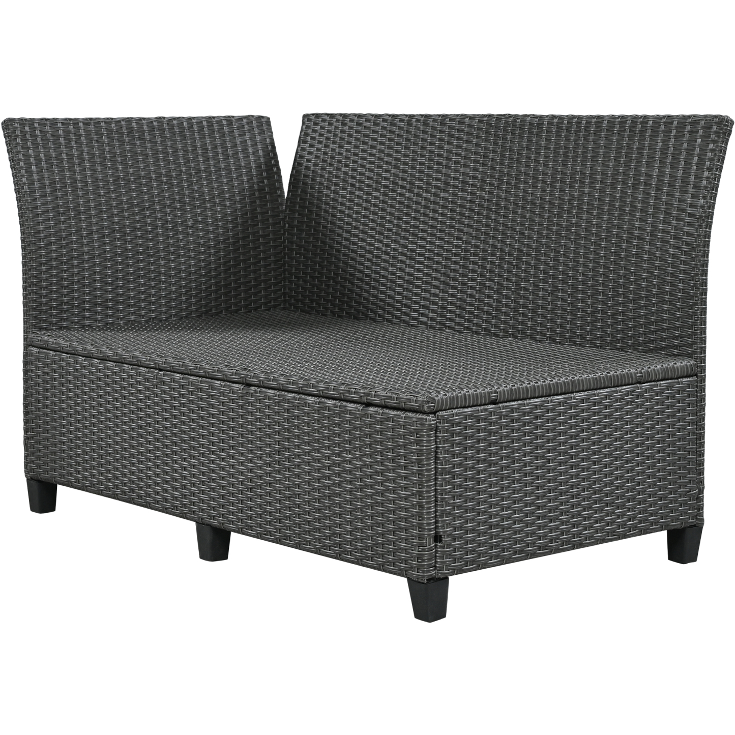 TOMAX 5-Piece Outdoor Patio Rattan Sofa Set, Sectional PE Wicker L-Shaped Garden Furniture Set with 2 Extendable Side Tables, Dining Table and Washable Covers for Backyard, Poolside, Indoor, Grey