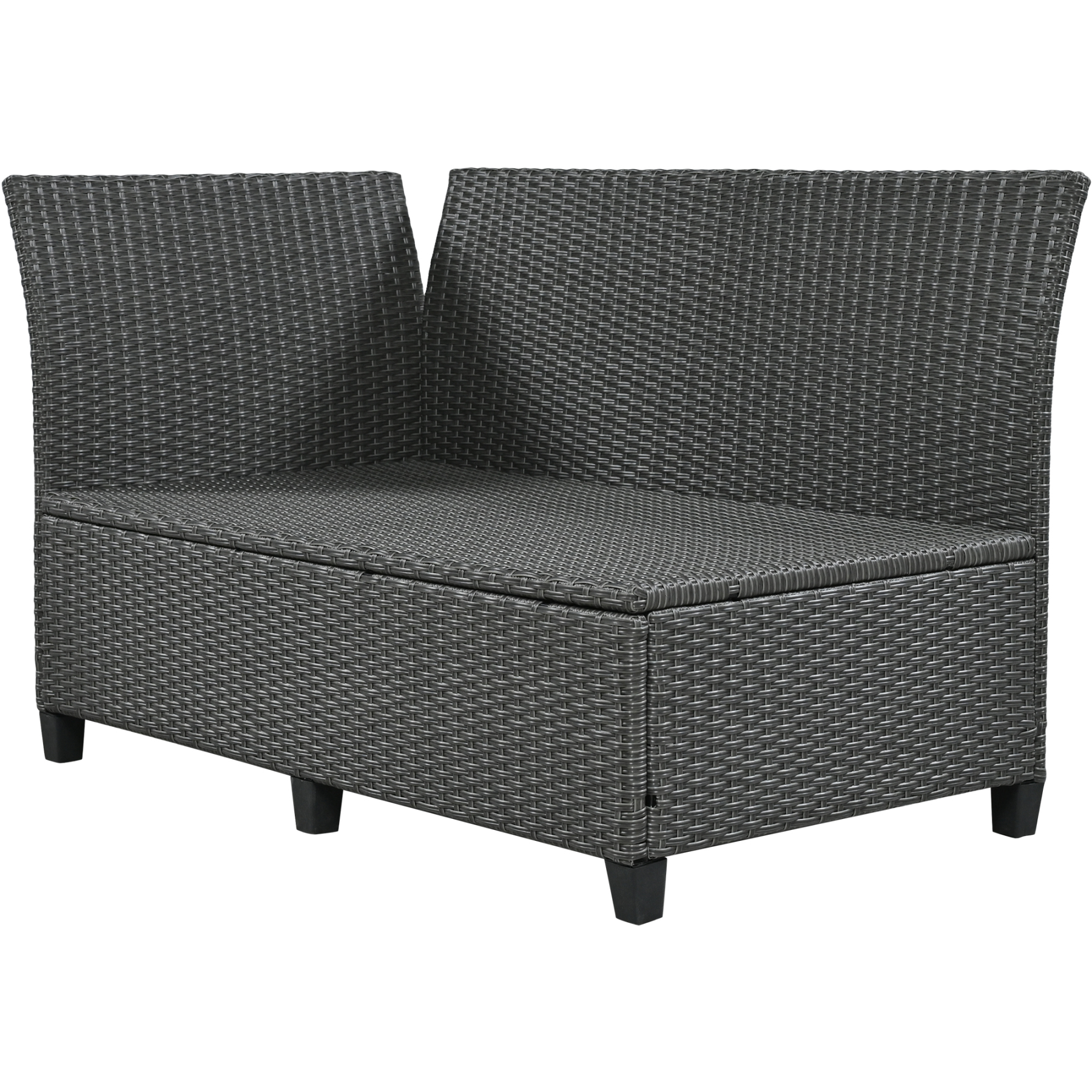 TOMAX 5-Piece Outdoor Patio Rattan Sofa Set, Sectional PE Wicker L-Shaped Garden Furniture Set with 2 Extendable Side Tables, Dining Table and Washable Covers for Backyard, Poolside, Indoor, Grey