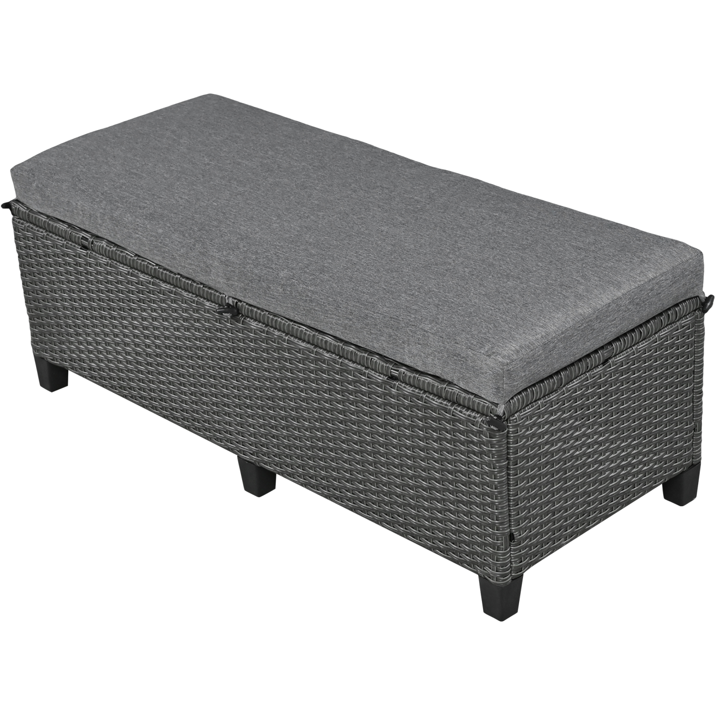 TOMAX 5-Piece Outdoor Patio Rattan Sofa Set, Sectional PE Wicker L-Shaped Garden Furniture Set with 2 Extendable Side Tables, Dining Table and Washable Covers for Backyard, Poolside, Indoor, Grey