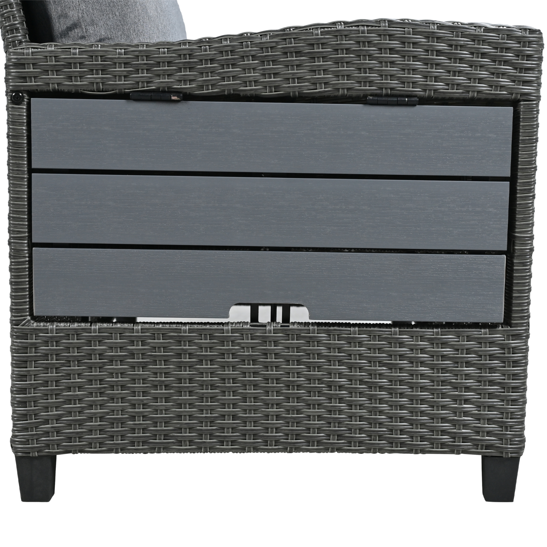 TOMAX 5-Piece Outdoor Patio Rattan Sofa Set, Sectional PE Wicker L-Shaped Garden Furniture Set with 2 Extendable Side Tables, Dining Table and Washable Covers for Backyard, Poolside, Indoor, Grey