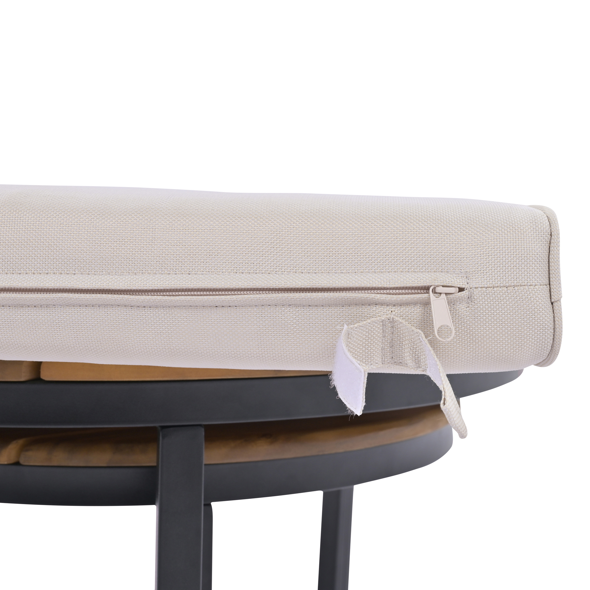 TREXM 6-Piece Outdoor Sectional Sofa Set with Round Nesting Coffee Tables and Seating Sofa with Cushions for Patio, Porch and Garden (Beige)