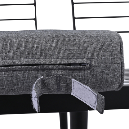 TREXM 6-Piece Outdoor Sectional Sofa Set with Round Nesting Coffee Tables and Seating Sofa with Cushions for Patio, Porch and Garden (Grey)
