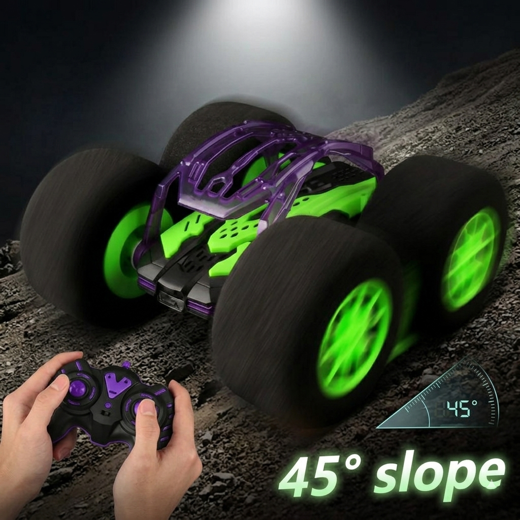 Remote Control Car Indoor 2.4G Soft Wheels RC Truck 4CH 20kmH 4WD Monster Jumping Aged 5+ Orange Racing Play