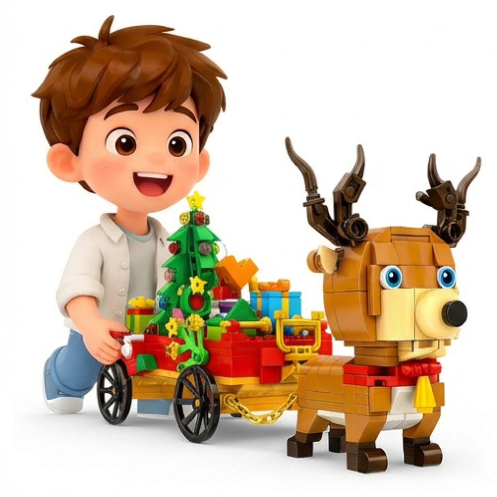 Christmas Building Sets, 478Pcs Christmas Reindeer, Tree, Gift Car Blocks Bricks Set for 6+ Kids Boys Girls Birthday Xmas Gifts