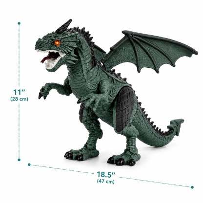 Remote Control Toys, LED Light Walking, Roaring and Spraying Smoke, Realistic Toys for Boys and Girls Ages 5-12 