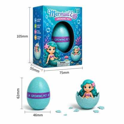 Growing Unicorn & Mermaid Hatching Eggs Toy Set for Kids, 2-Pack Surprise Hatch & Grow Sensory Educational Toy, Birthday & Christmas Gift