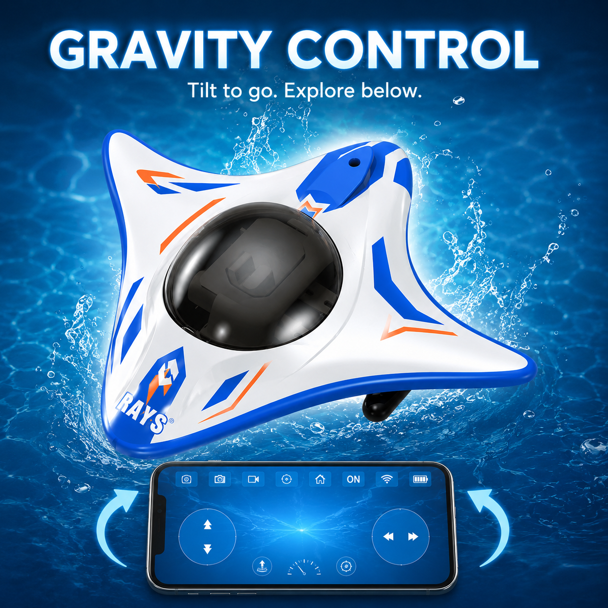 RC Underwater Camera Toy for Pool, Remote Control Submersible Explorer, Waterproof Swimming Toy for Kids & Outdoor Water Play