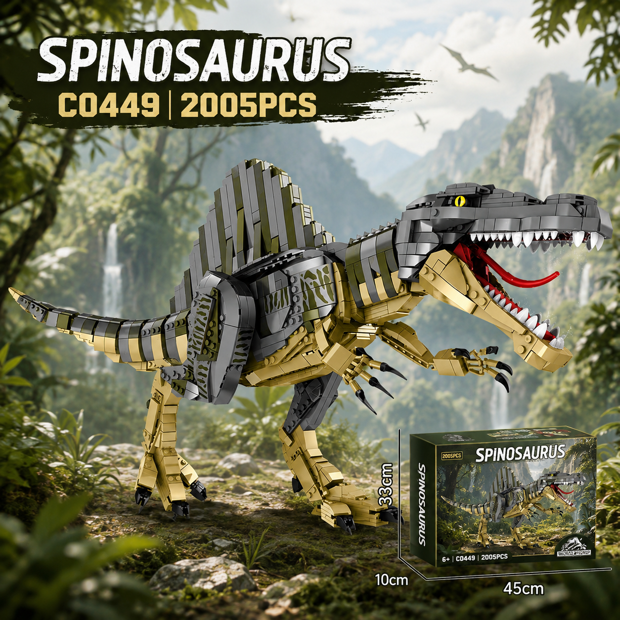 2005-Piece Dinosaur Building Blocks Set, Prehistoric Construction Toy for Kids Ages 6+, STEM Gift for Boys & Girls