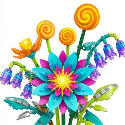 Flower Bouquet Bricks with LED lighting Kit, compatible with 10280 for Adults 856PCS