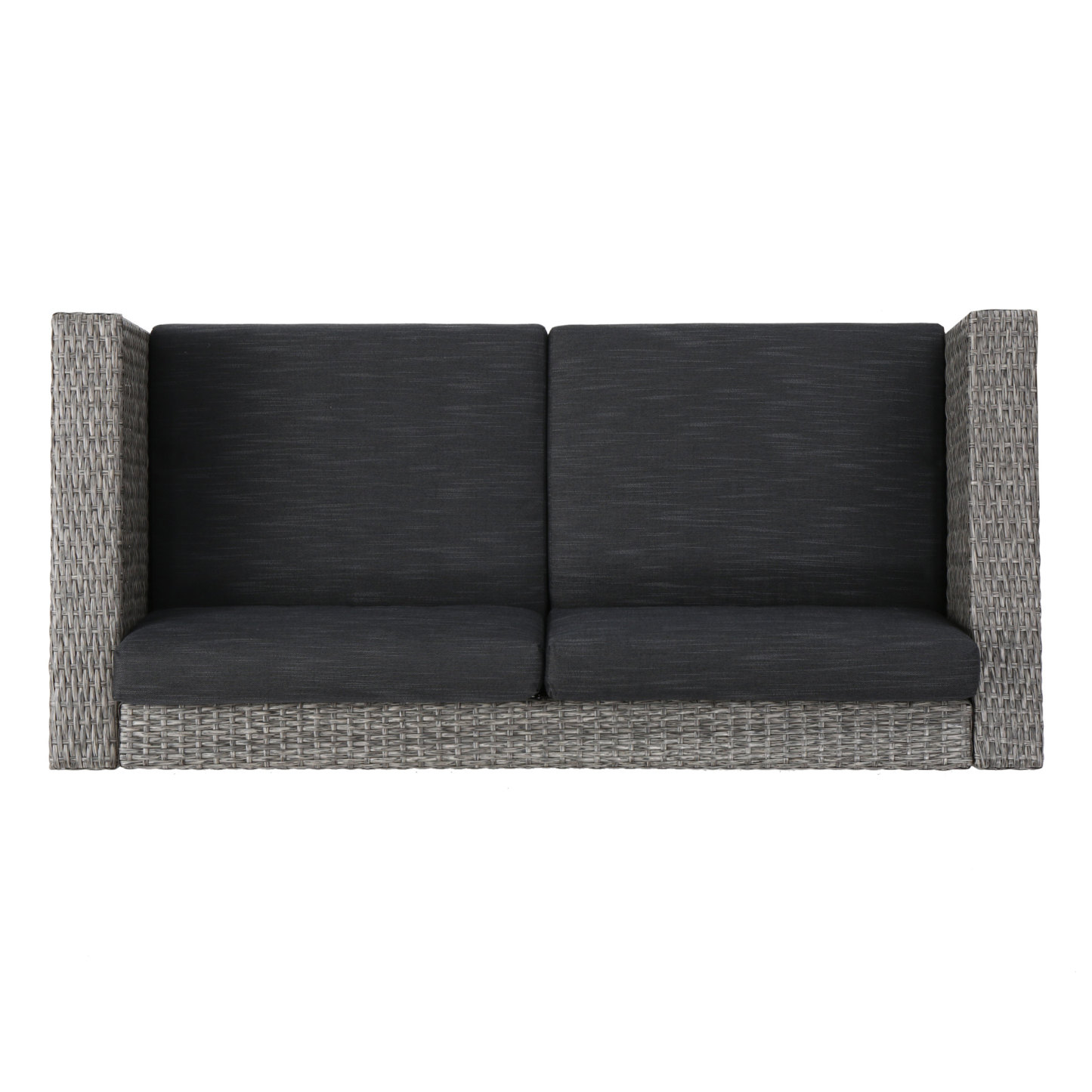 4-Piece Patio Wicker Sofa Set – Loveseat + 2 Club Chairs + Table – All-Weather, Water-Resistant Outdoor Furniture