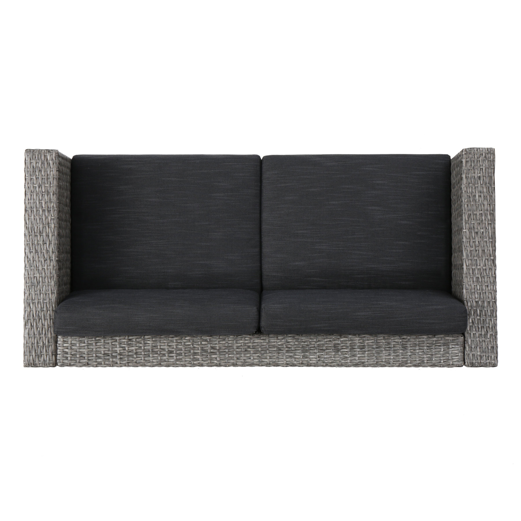 4-Piece Patio Wicker Sofa Set – Loveseat + 2 Club Chairs + Table – All-Weather, Water-Resistant Outdoor Furniture