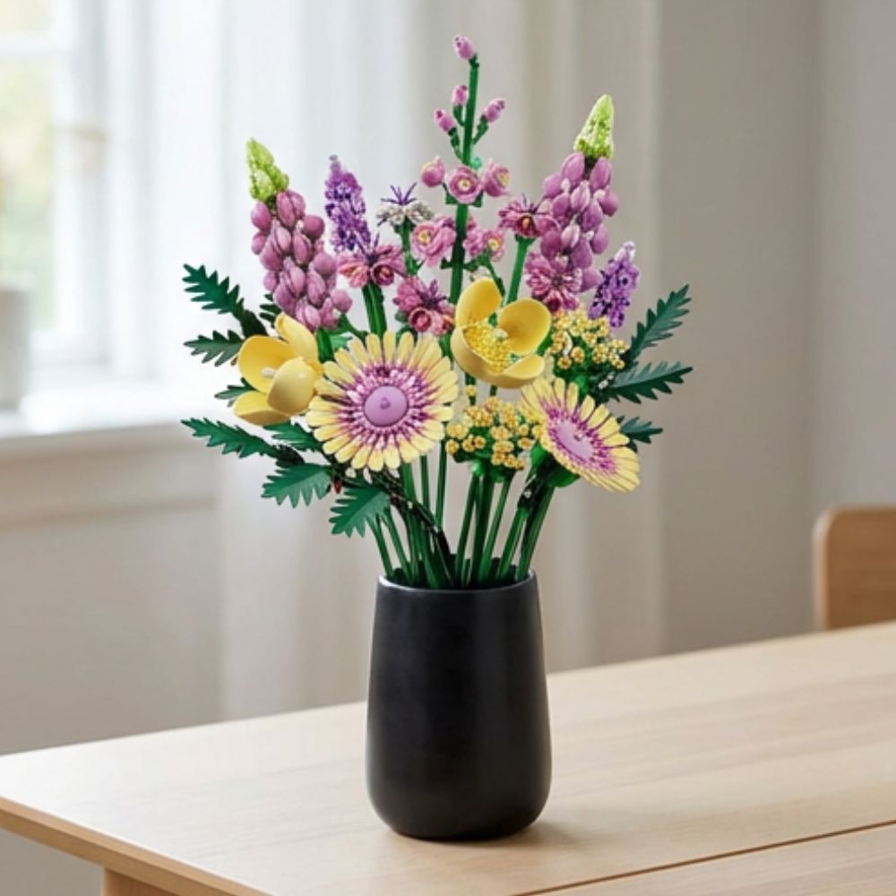 Fomantic Flower Bouquet Rose Orchid Building Block Bricks Toy DIY Potted Illustration Holiday For Girlfriend Gifts 939PCS Bricks