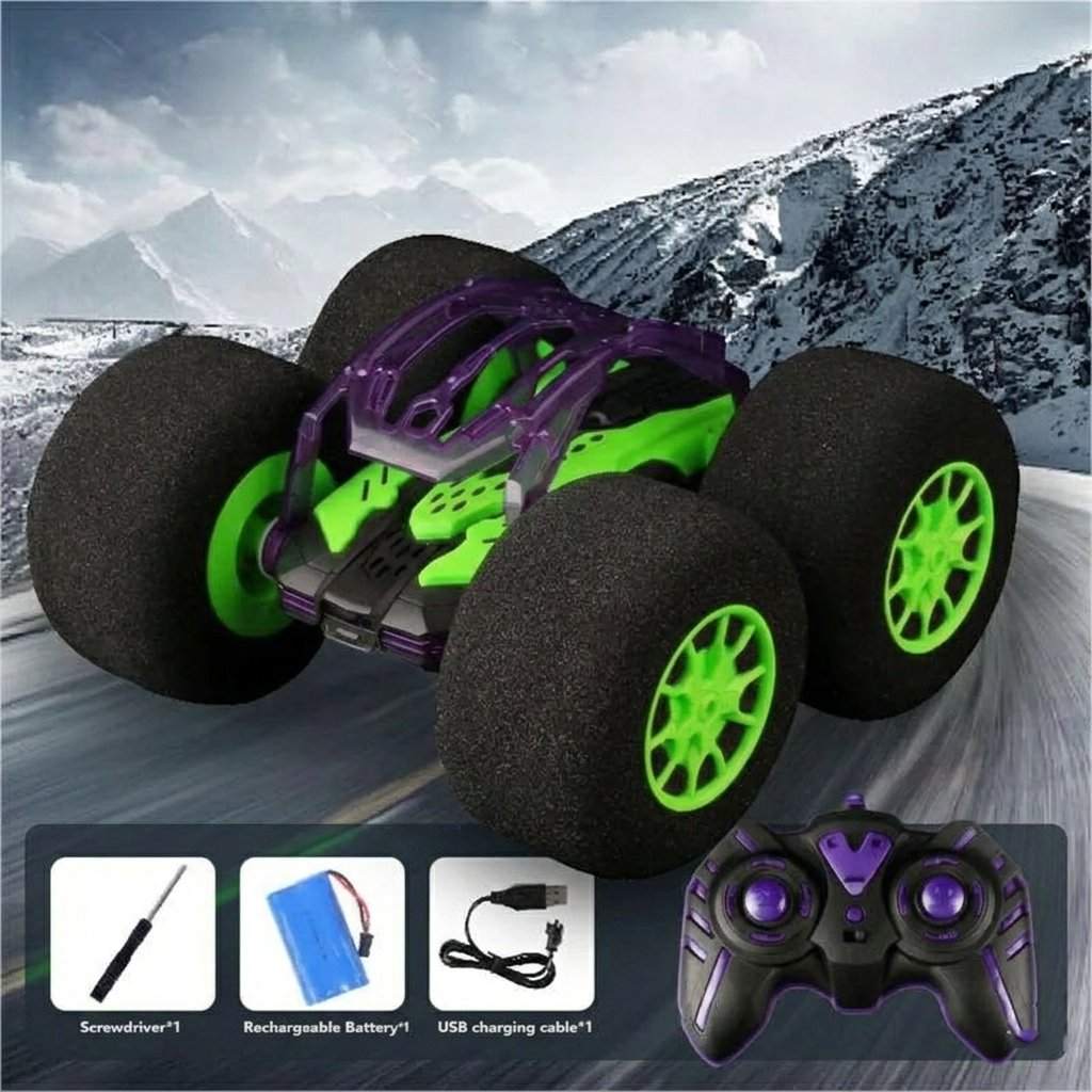 Remote Control Car Indoor 2.4G Soft Wheels RC Truck 4CH 20kmH 4WD Monster Jumping Aged 5+ Orange Racing Play