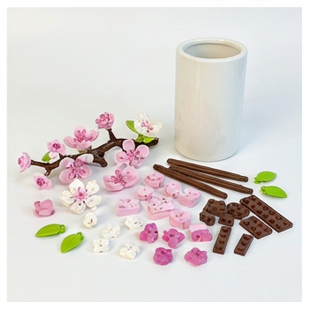 Simulation bouquet building block flower romantic pink flower decorationFlower Bouquet Bricks for Adults 704pcscs