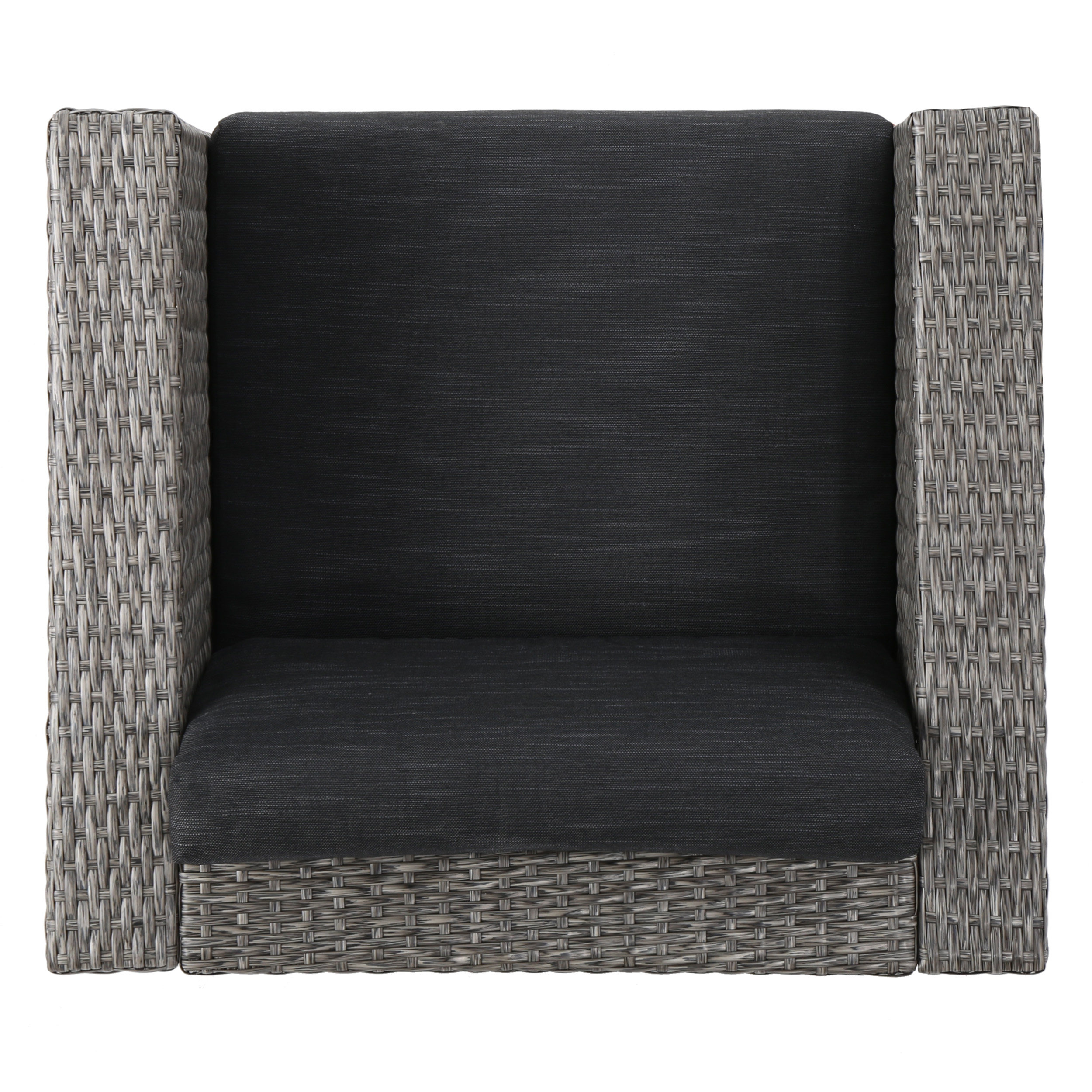 4-Piece Patio Wicker Sofa Set – Loveseat + 2 Club Chairs + Table – All-Weather, Water-Resistant Outdoor Furniture