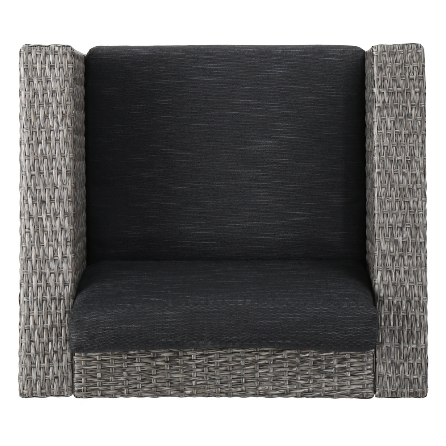 4-Piece Patio Wicker Sofa Set – Loveseat + 2 Club Chairs + Table – All-Weather, Water-Resistant Outdoor Furniture