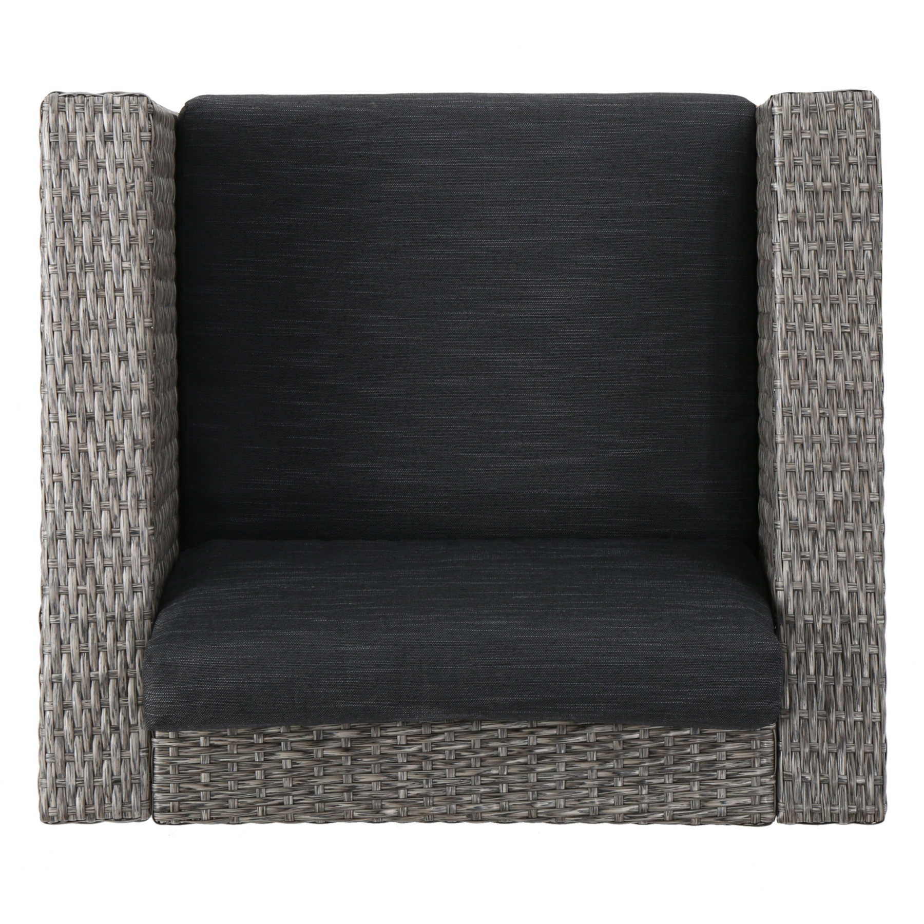 4-Piece Patio Wicker Sofa Set – Loveseat + 2 Club Chairs + Table – All-Weather, Water-Resistant Outdoor Furniture
