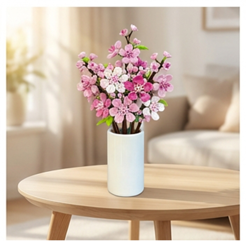 Simulation bouquet building block flower romantic pink flower decorationFlower Bouquet Bricks for Adults 704pcscs