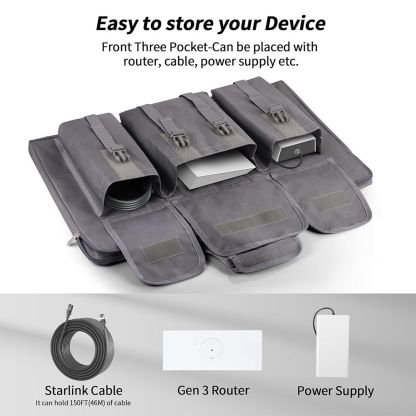 Starlink Gen 3 Travel Case, Carrying Bag, Ethernet Cable, Router, Power Supply for Outdoor RV Camping