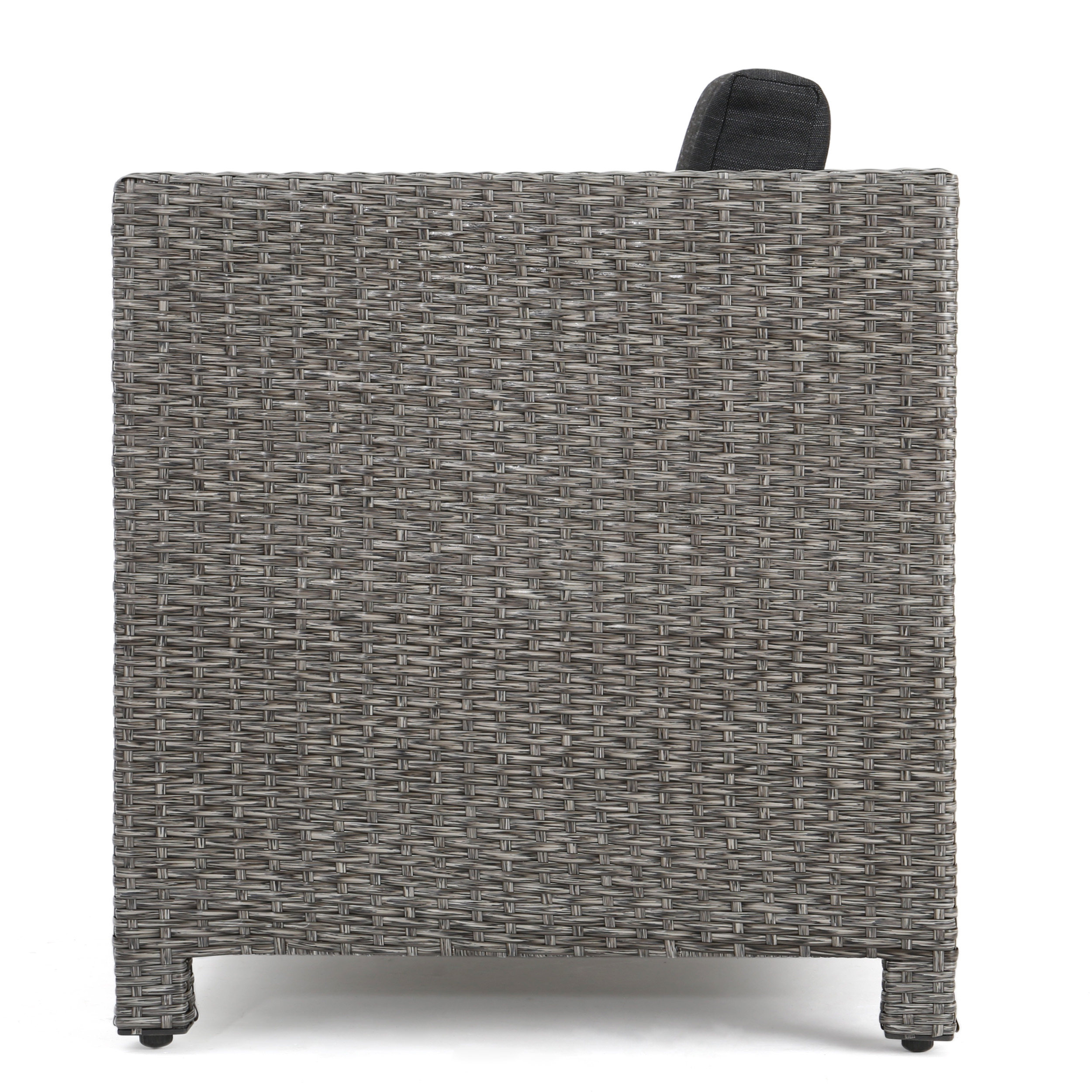 4-Piece Patio Wicker Sofa Set – Loveseat + 2 Club Chairs + Table – All-Weather, Water-Resistant Outdoor Furniture