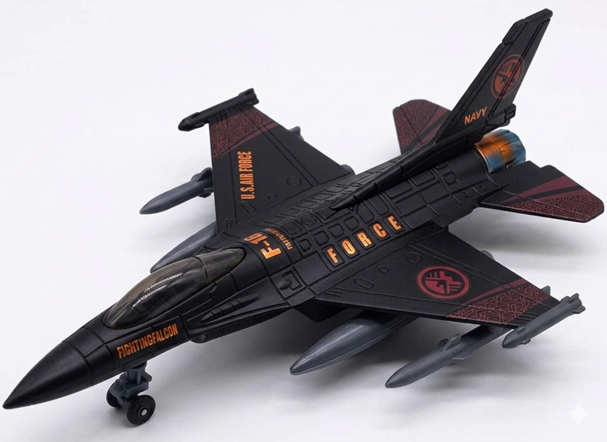 F16 Fighter Plane Toy Alloy Pull Back Sound Light Large Aircraft Model Collection Holiday Birthday Gift Silver
