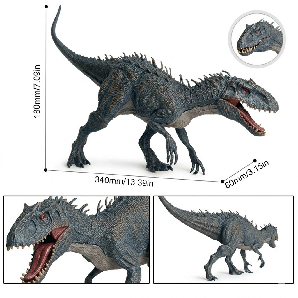 Action Figures Indominus Rex Open Mouth Savage Tyrannosaurus Dinosaur World Animals Model Play Toy Collectible Prehistoric Adventure Display Jurassic Fun Gift Kids