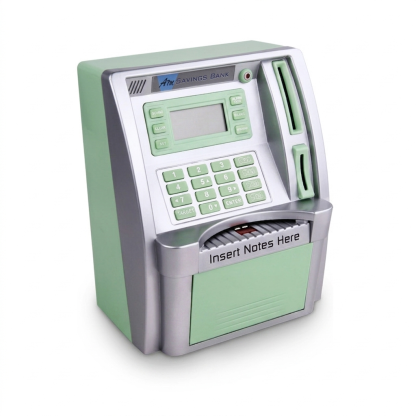 ATM Piggy Bank for Real Money for Kids Toy Money Banks with Card Password Coin Recognition Bill Feeder Balance Calculator Safe Coin Box
