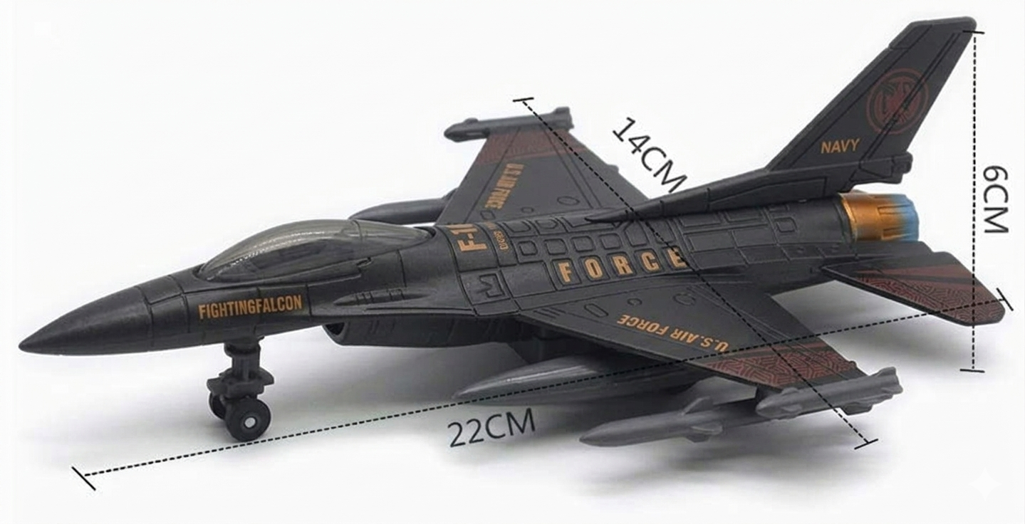 F16 Fighter Plane Toy Alloy Pull Back Sound Light Large Aircraft Model Collection Holiday Birthday Gift Silver