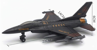F16 Fighter Plane Toy Alloy Pull Back Sound Light Large Aircraft Model Collection Holiday Birthday Gift Silver