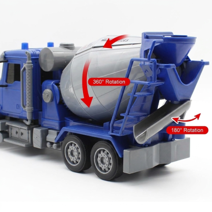 RC Truck Cement Mixer Remote Control Construction Toys 6 Channel Lights Rechargeable Play Vehicle Building Fun Kids Gifts