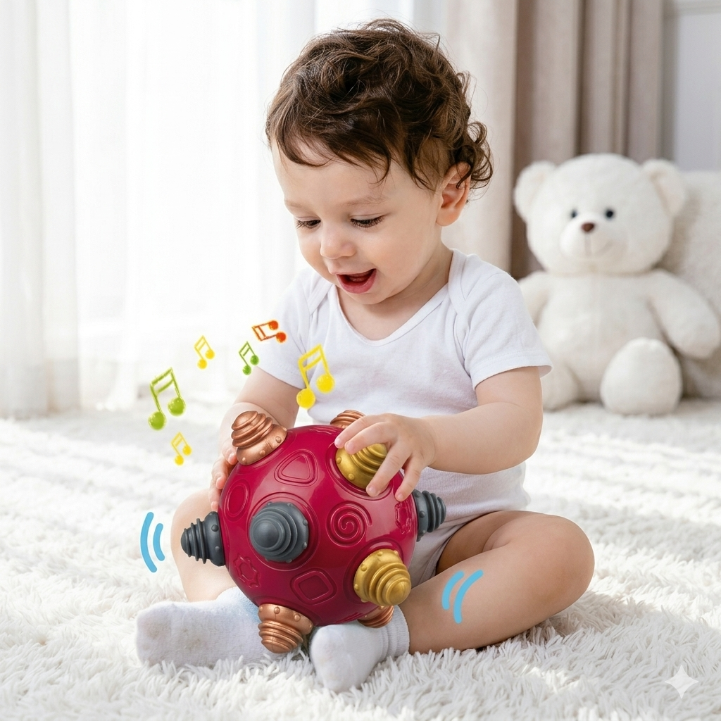 Sensory Developmental Ball Music Shake Dancing Toy BPA Free Bouncing Boys Girls 18 Months Play